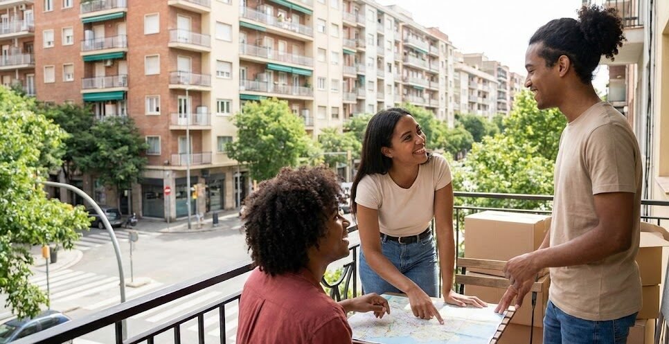 a group of youngsters talking