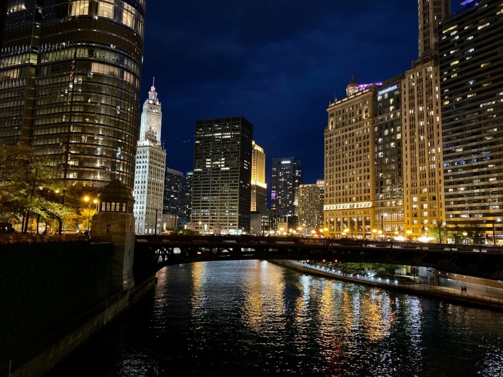 Chicago city in night